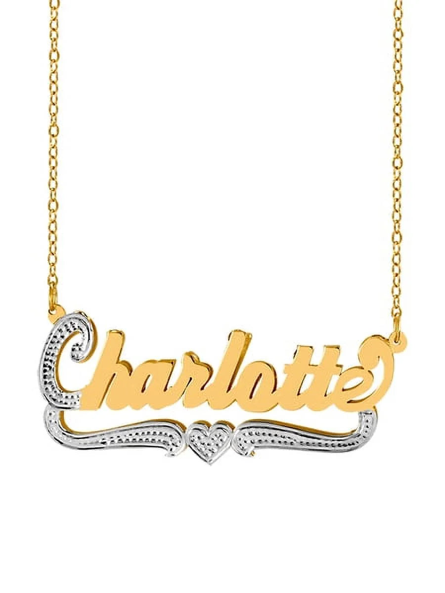 Personalized Name Necklace with Heart and Tail P284