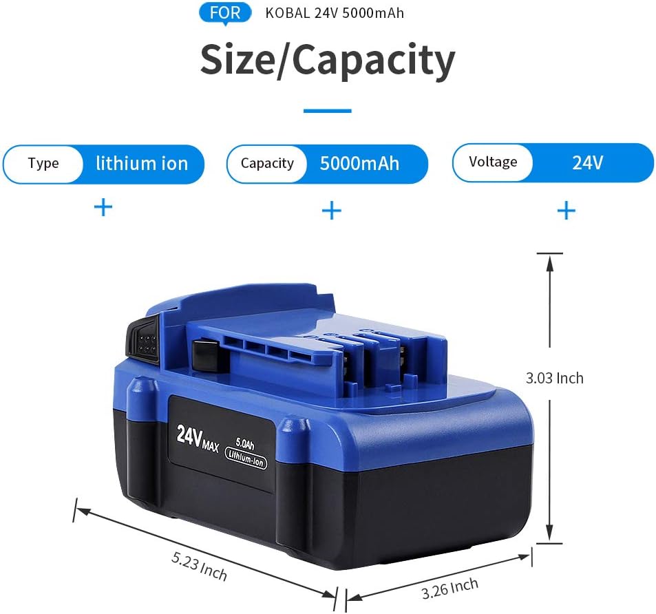 24V 5.0Ah Lithium Ion Cordless Tools Battery 2Pack M9319