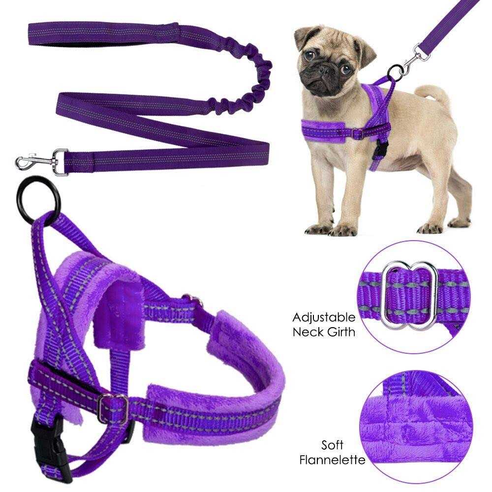 Heavy Duty Adjustable Reflective Dog Harness and Leash C835278