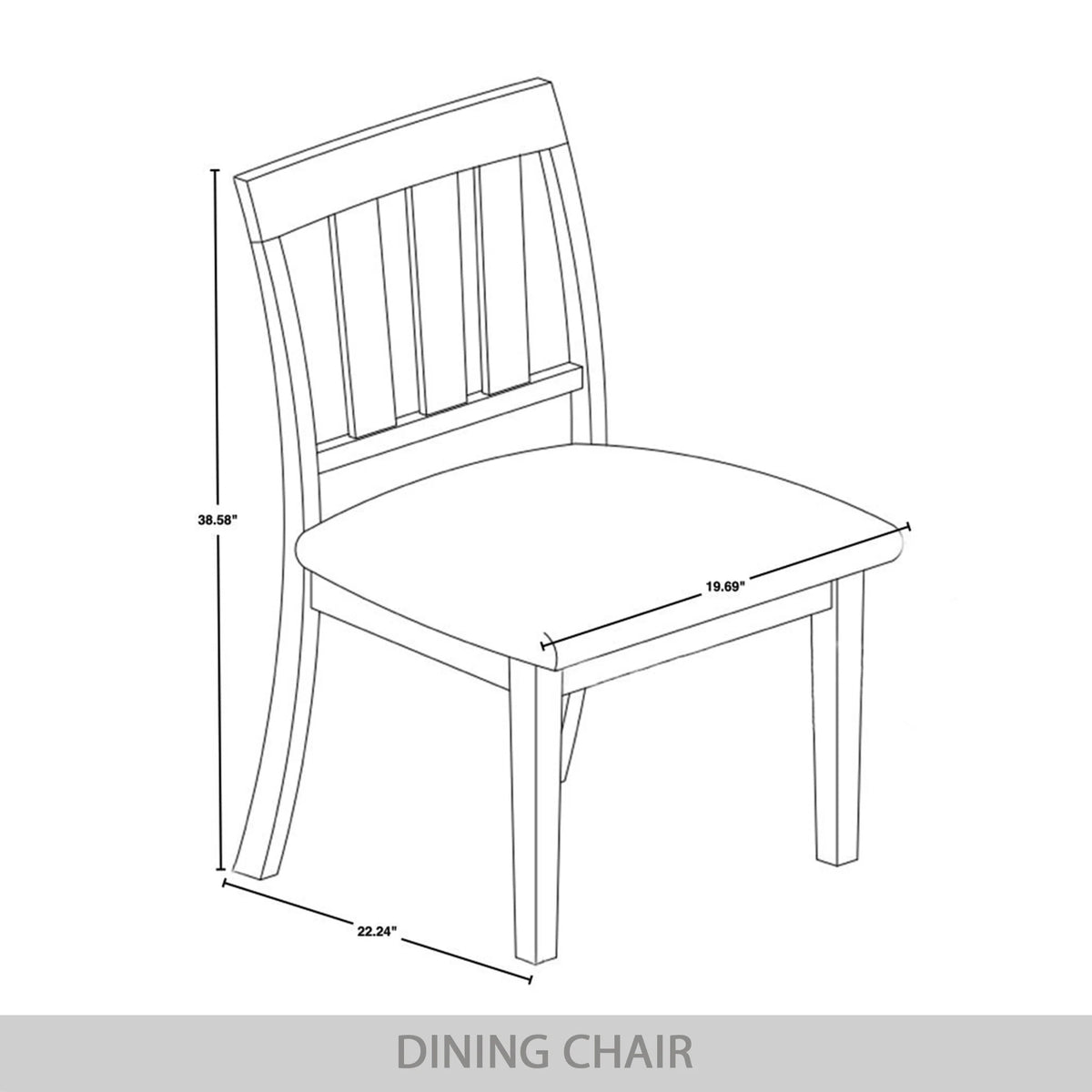 White Wooden Dining Chair Set of 2 V66779