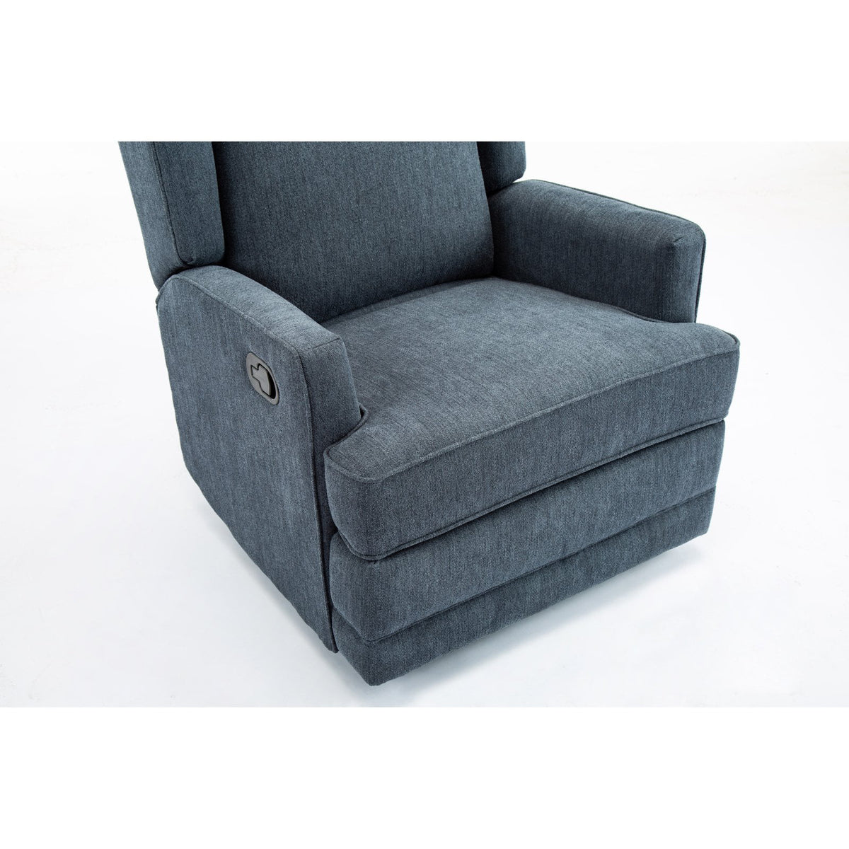 Beige Chenille Wingback Swivel Glider Recliner X8932