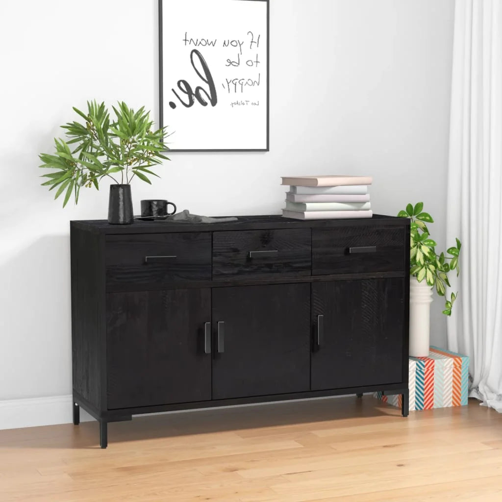 Black Solid Wood Pine Sideboard A367664