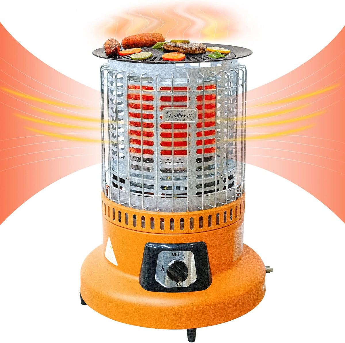 18,000 BTU 2 in 1 Portable Propane Heater & Stove with Hose and Pot (Orange) Q68574