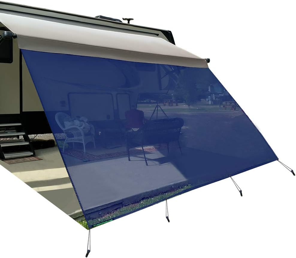 7'X10'3'' Black Mesh RV Awning Sunshade Screen N1981