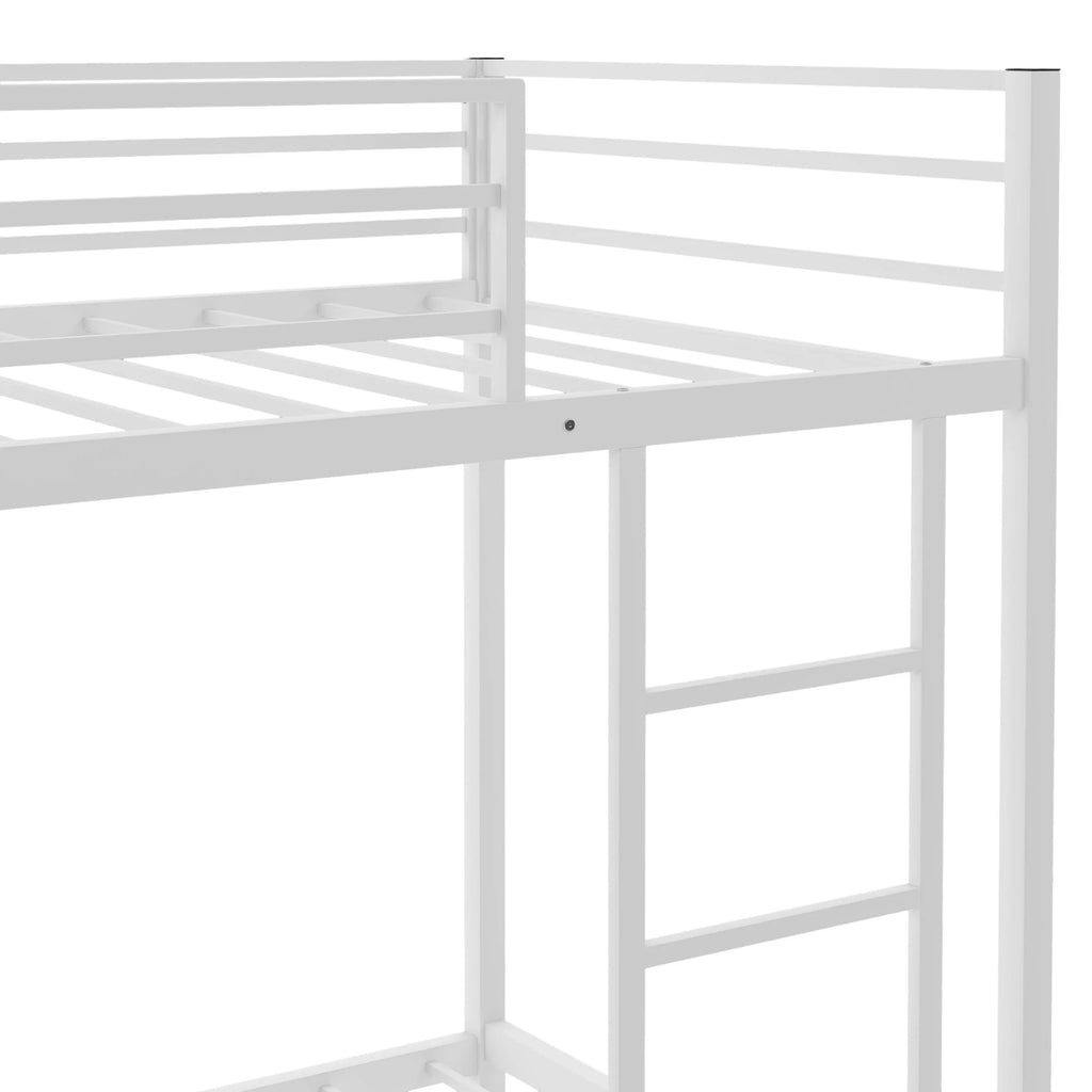 Black Full over Full Metal Bunk Bed with Ladder and Guardrails M2215