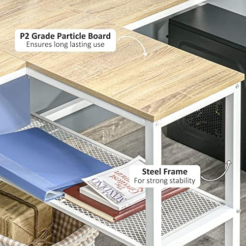 Two Person Computer Desk with 2 Storage Shelves I6988