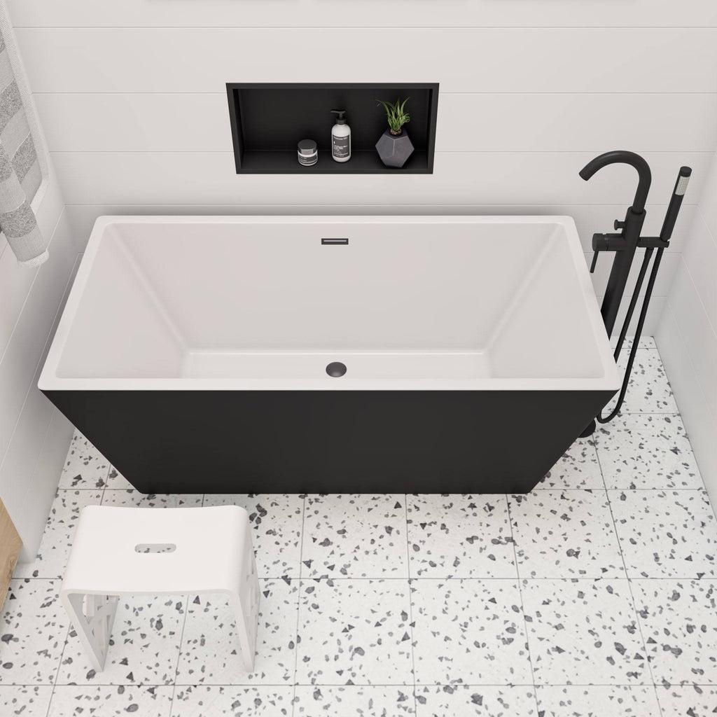 White Matte Bathroom Shower Stool J777823