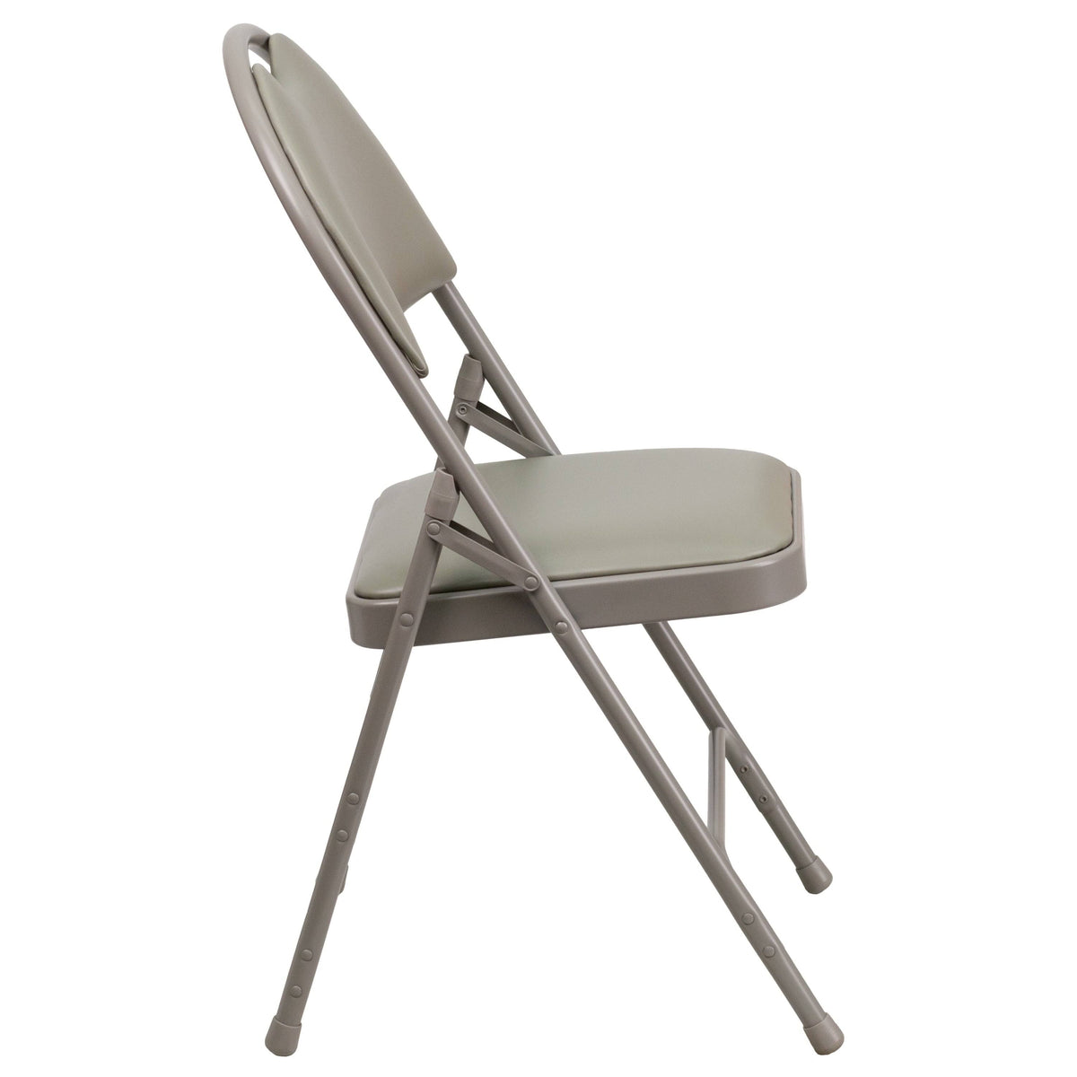 4 Pack Extra Large Triple Braced Folding Chair Gray Vinyl U645468