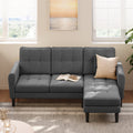 Dark Gray L Shaped Sectional Sofa Bed with Ottoman P993