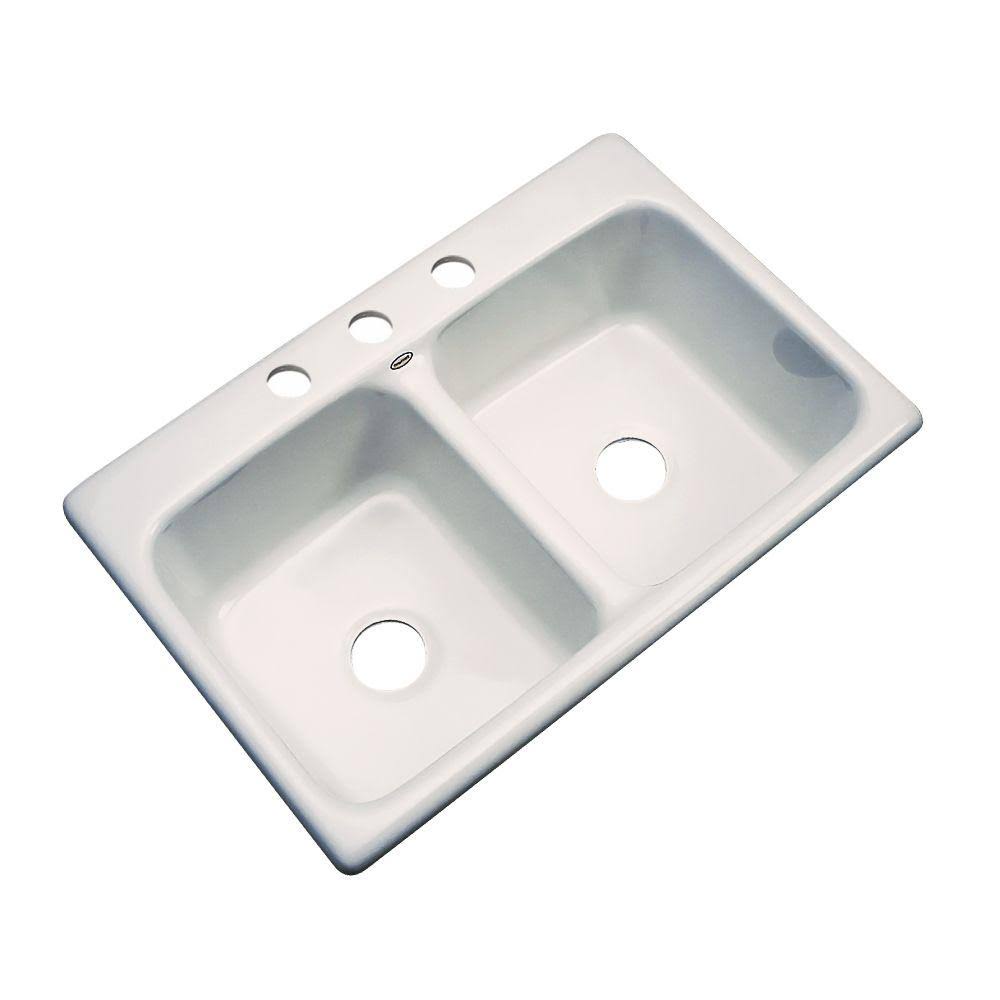 Cast Acrylic Double Bowl Kitchen Sink A17261