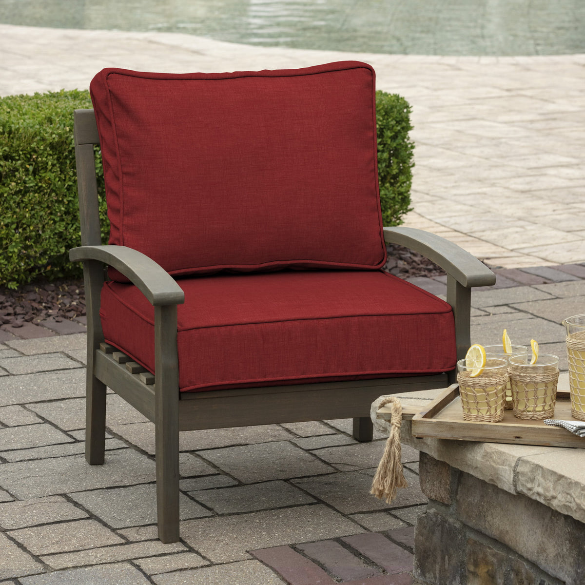 Ruby Red Outdoor Deep Seating Cushion Set 24 x 24 O89534