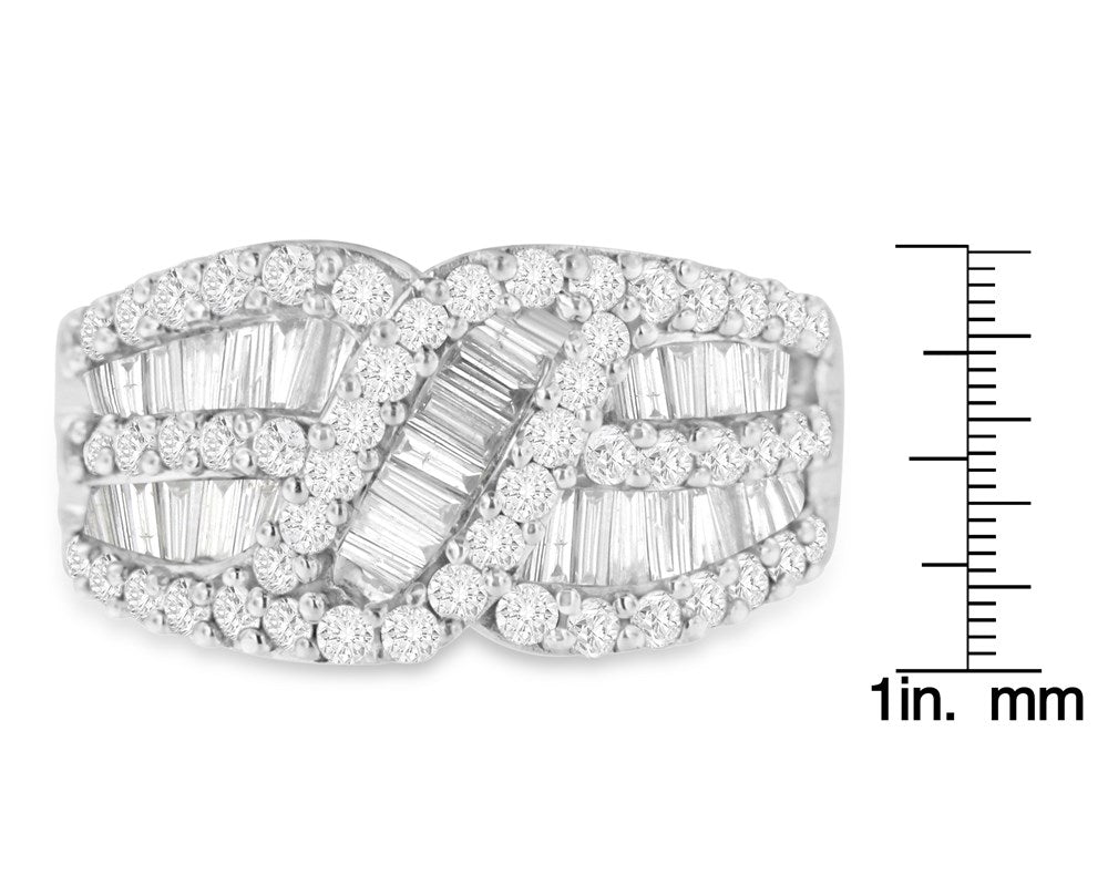 10K White Gold Diamond Knot Band N4465