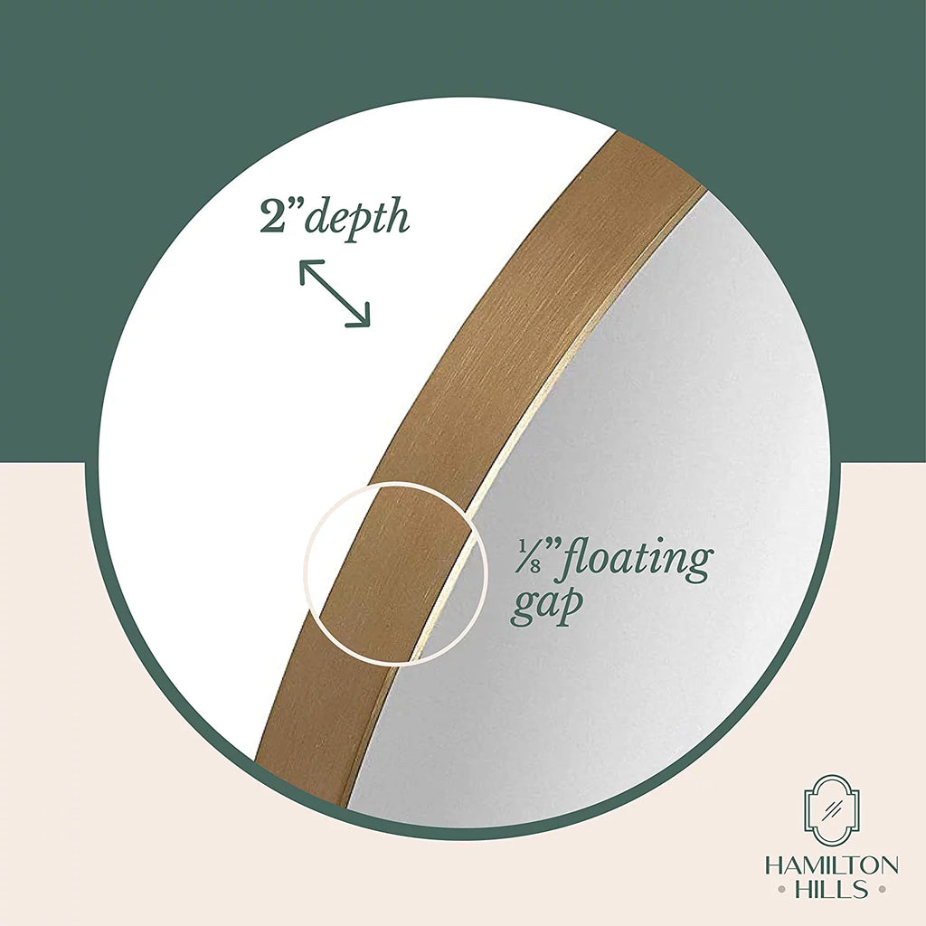 24" Gold Round Metal Frame Mirror A561298