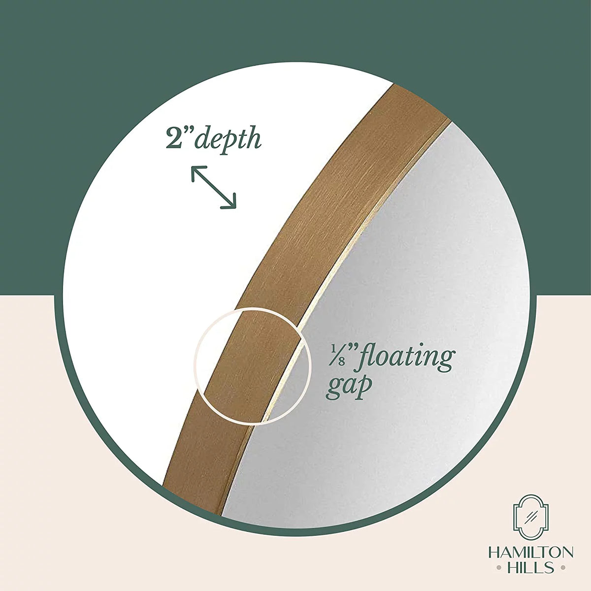 24" Gold Round Metal Frame Mirror A561298