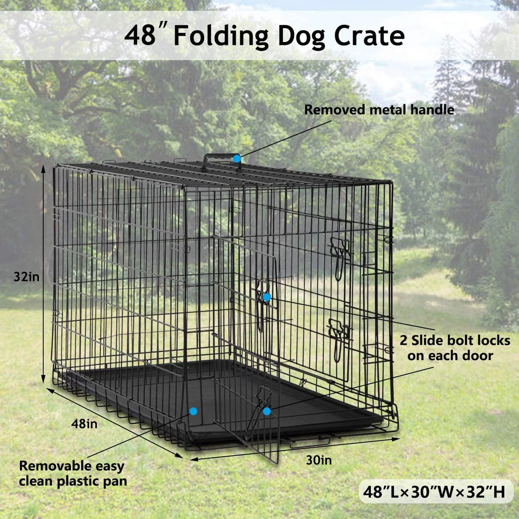 48 inch Double-Door Dog Cage M97812