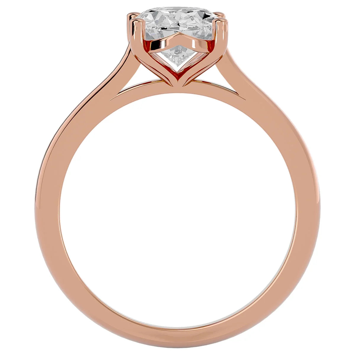 2 Carat Oval Shape Moissanite Solitaire Engagement Ring In 14 Karat Rose Gold H5336
