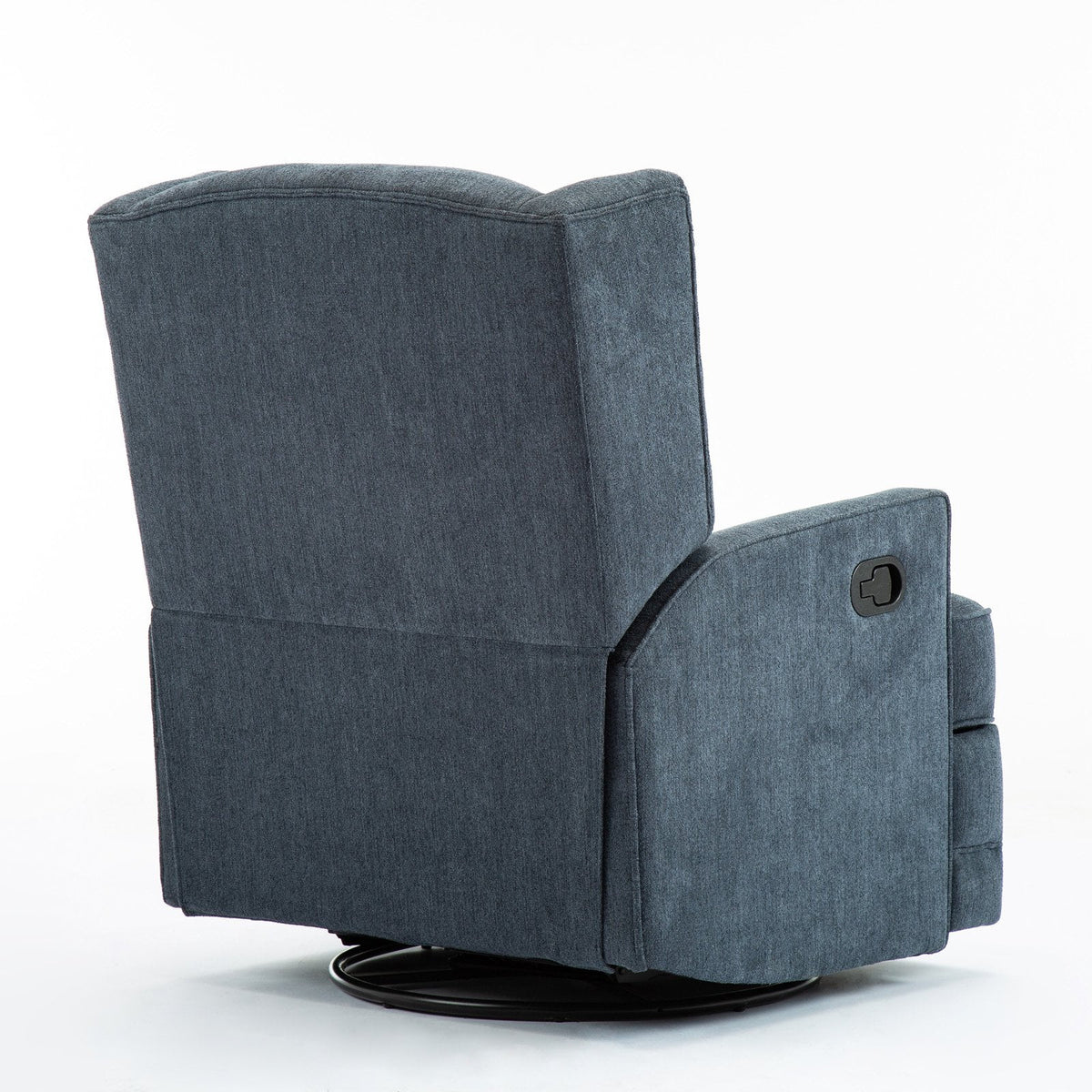Beige Chenille Wingback Swivel Glider Recliner X8932