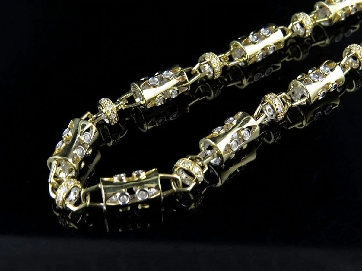 14k Yellow Gold Diamond Chain Necklace 30" C459314