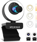 1080P FHD ePTZ Webcam with Ring Light and Privacy Cover R4001