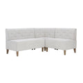 Light Grey Wood Upholstered Corner Bench R111