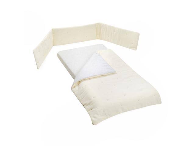 Beige Cotton 3 Piece Crib Bedding Set E6478