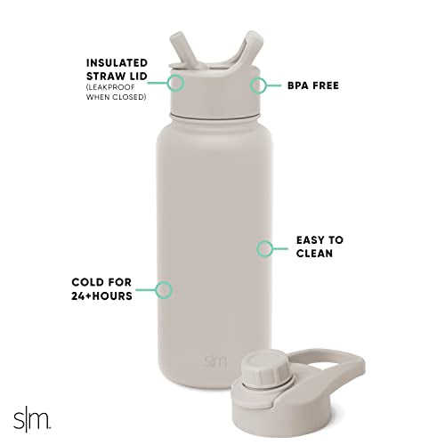 32oz Insulated Stainless Steel Water Bottle with Straw and Chug Lid A14940