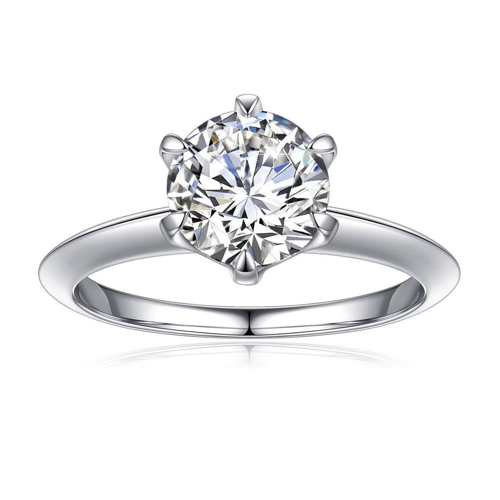 1.5ct Halo Moissanite Engagement Ring 925 Sterling Silver Round Cut C4150