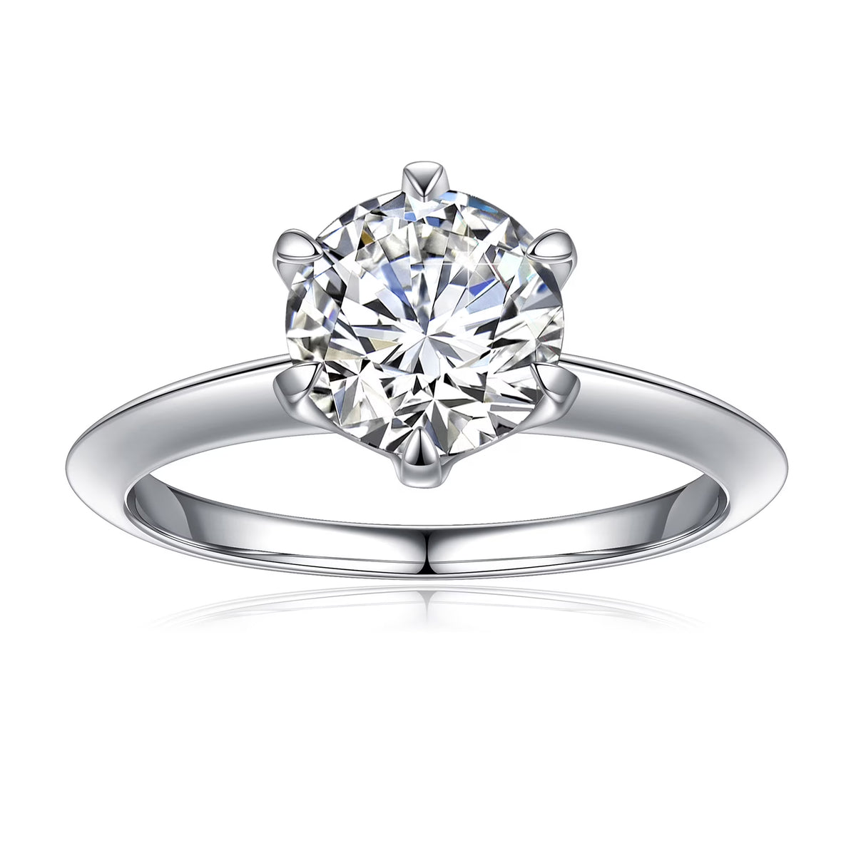 1.5ct Halo Moissanite Engagement Ring 925 Sterling Silver Round Cut C4150