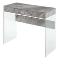 36 in. Gray Marble Glass Desk Z5412