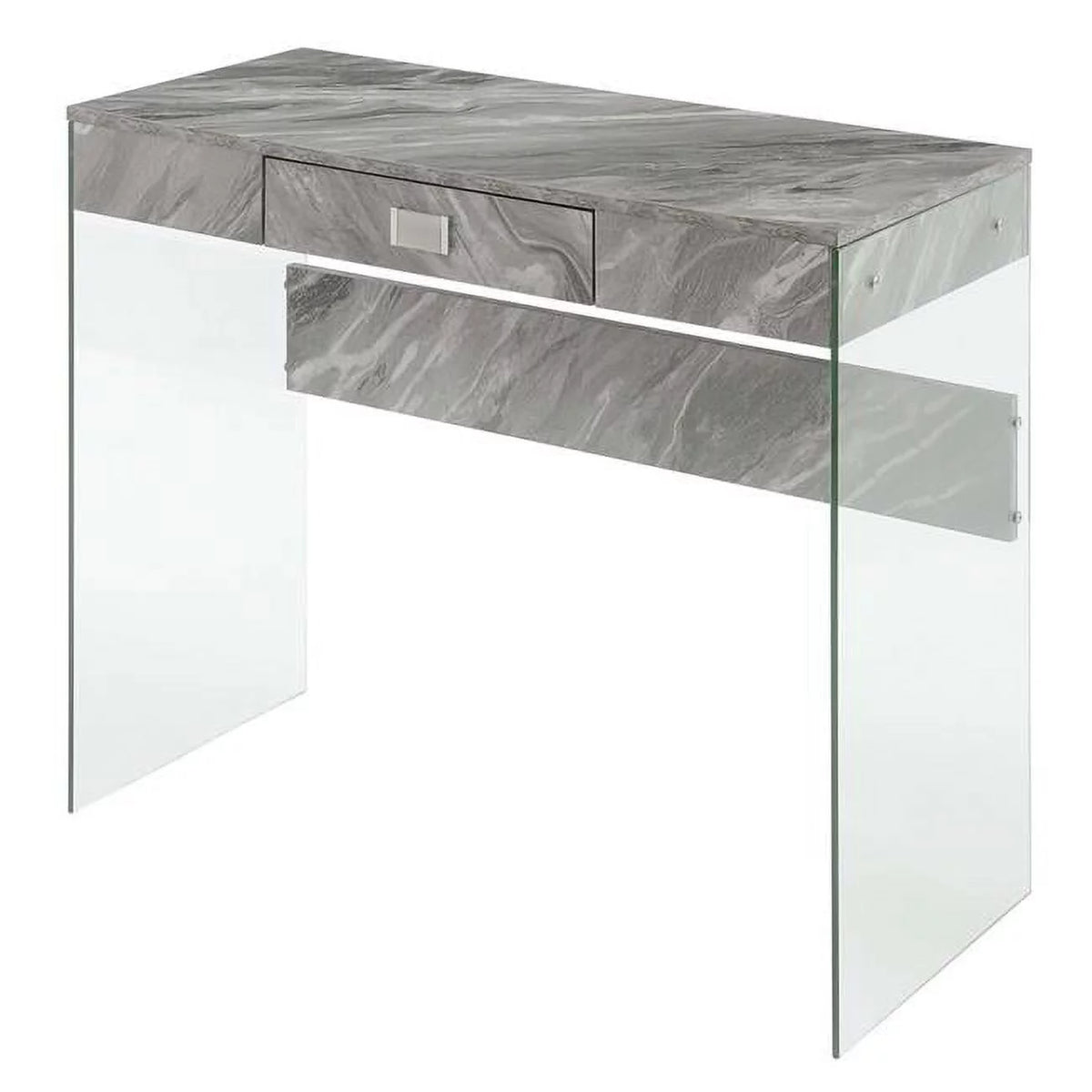 36 in. Gray Marble Glass Desk Z5412