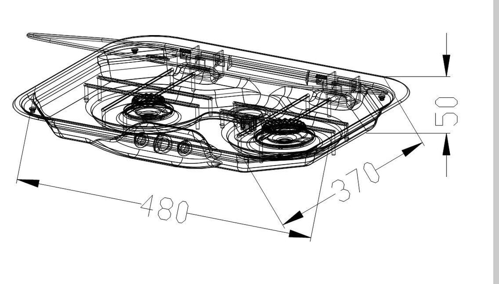 2 Burner LPG Gas Stove Cooktop with Glass Lid T214730