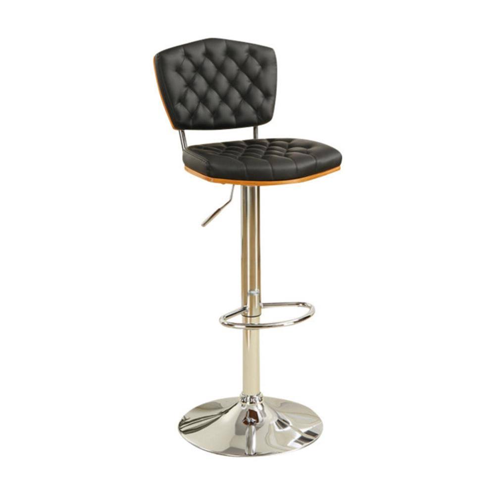 Black Tufted Barstool Set of 2 N1562