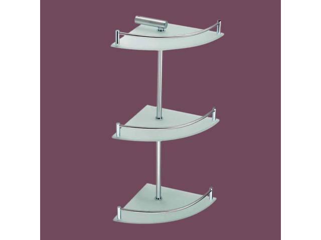 3 Tier Corner Stainless Steel Glass Shelves Y4782