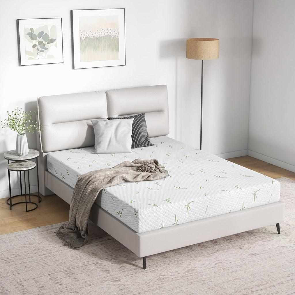 6'' Twin Size Memory Foam Mattress with Bamboo Pattern Cover B800860