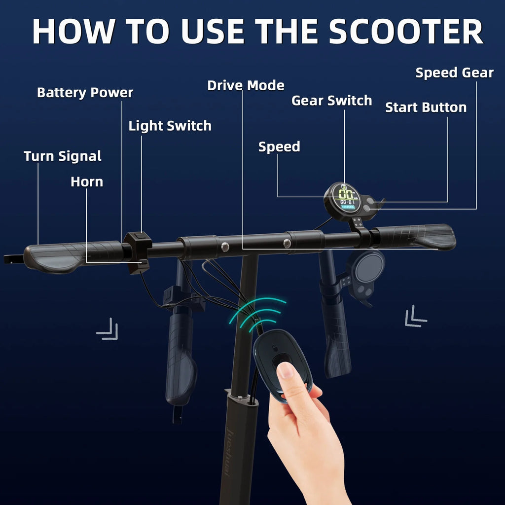 Electric Scooter 35 mph 40 Miles 1300W Foldable A133