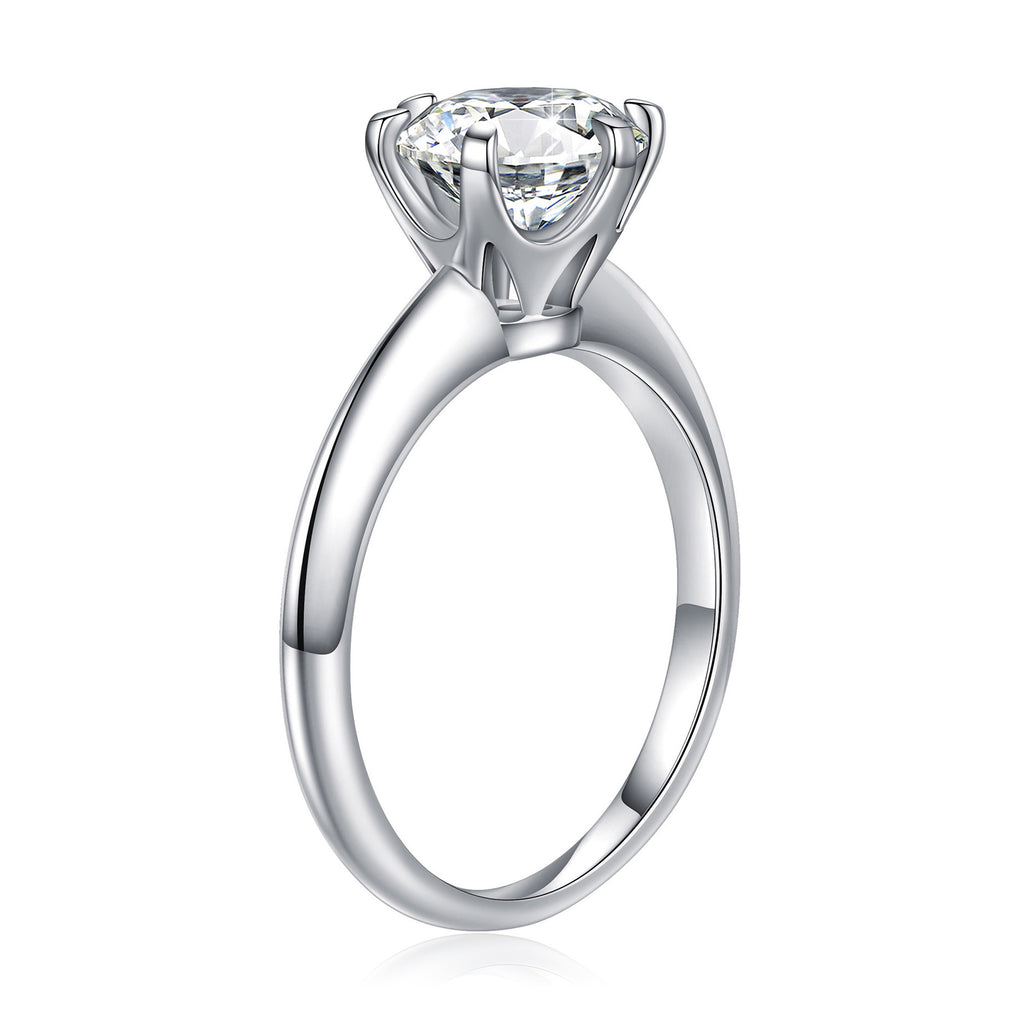 1.5ct Halo Moissanite Engagement Ring 925 Sterling Silver Round Cut C4150