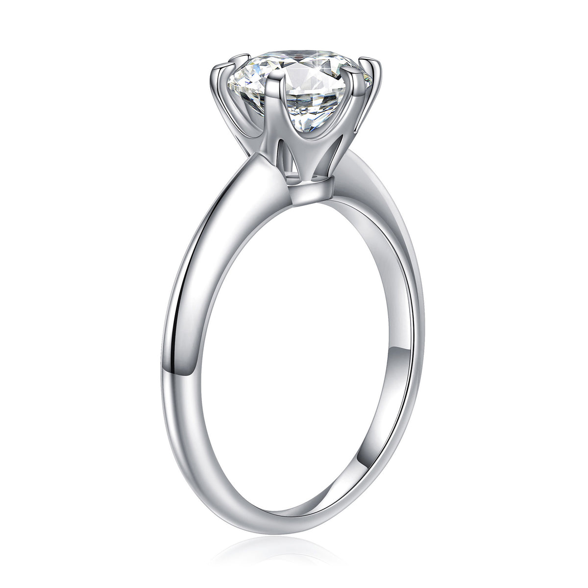 1.5ct Halo Moissanite Engagement Ring 925 Sterling Silver Round Cut C4150