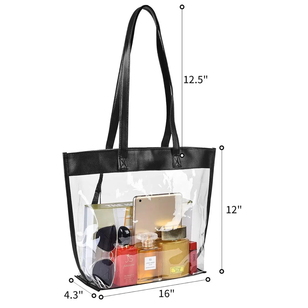 Clear Tote Bags with Magnetic Buckle Closure (1pc) B2588