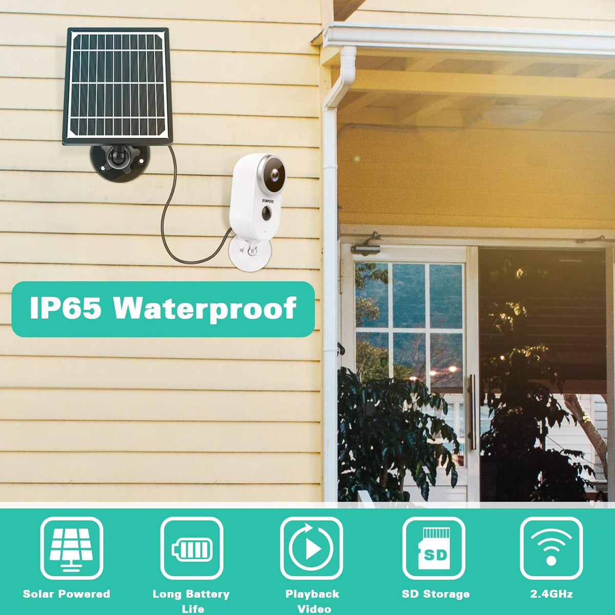 1080P Solar Powered Outdoor Security Camera System with Night Vision X339