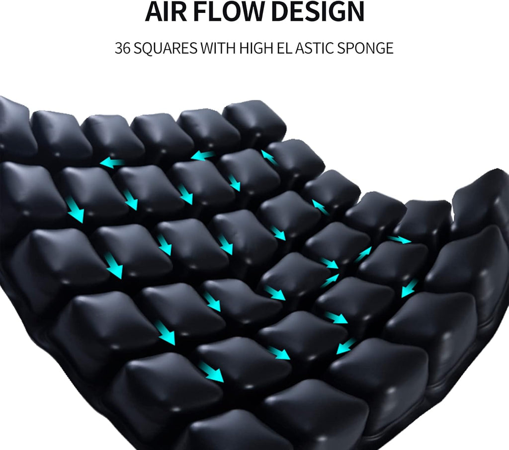 Self Inflating Seat Cushion, Non-Slip, 16 x 16 U6309
