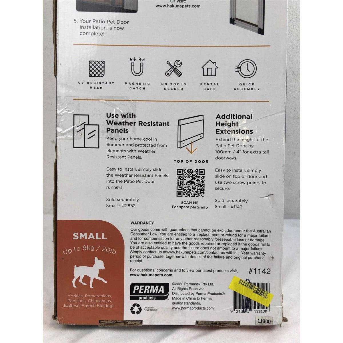 Small Silver Patio Pet Door J5211