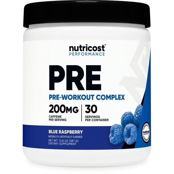 Blue Raspberry Pre-Workout Powder 30 Servings with Beta-Alanine, Taurine & Amino Acids L24550