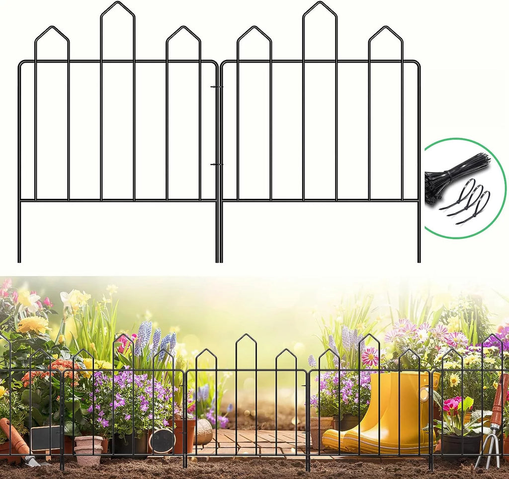 10-Panel Metal Garden Fence W7835
