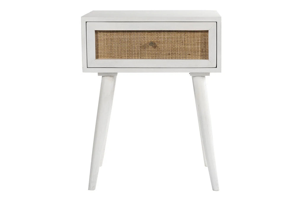 White 1-Drawer Nightstand V123