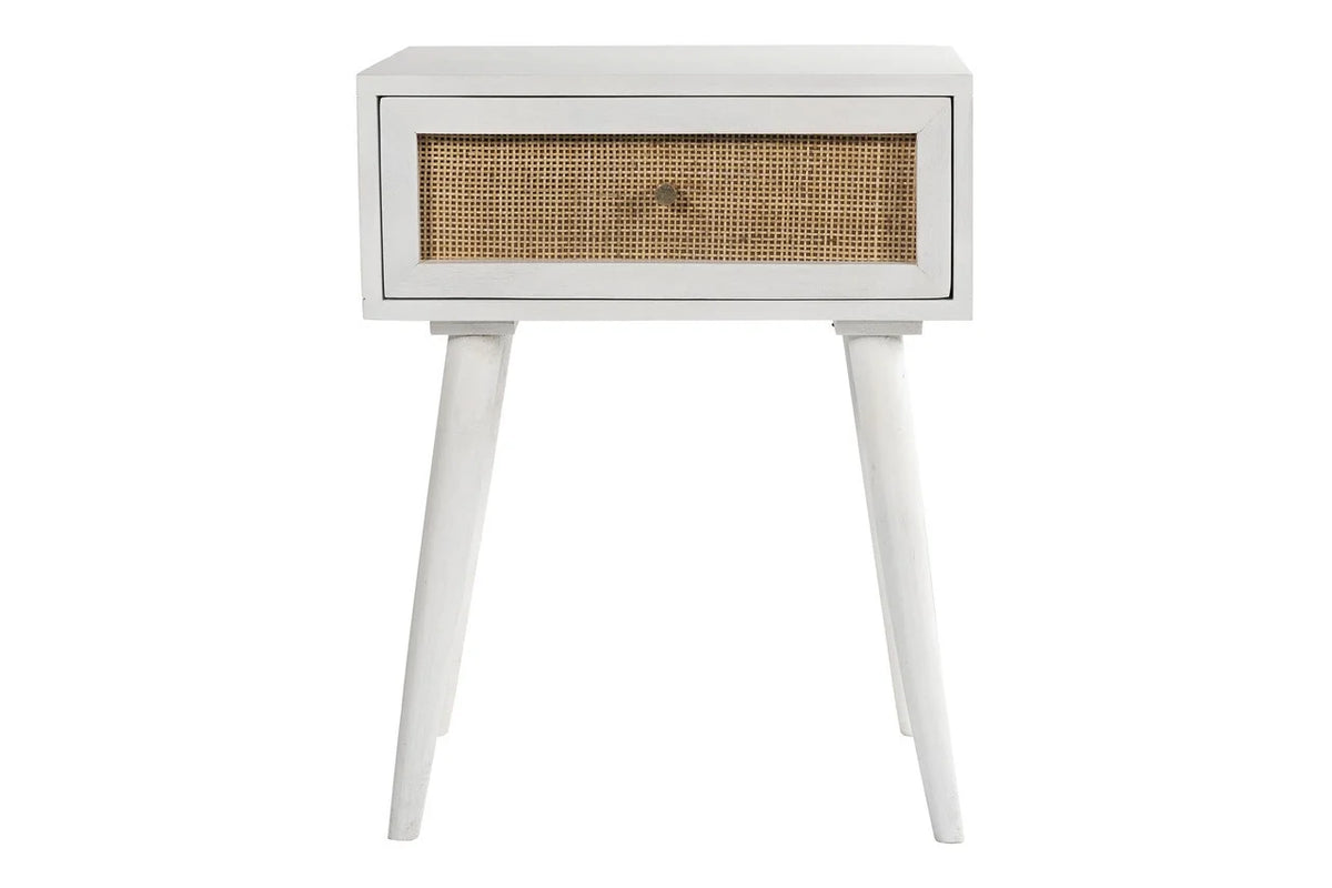 White 1-Drawer Nightstand V123