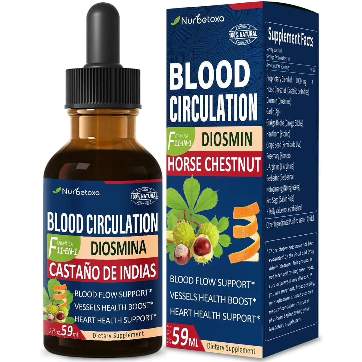 Blood Circulation Drops with Horse Chestnut Extract 2 oz I9024