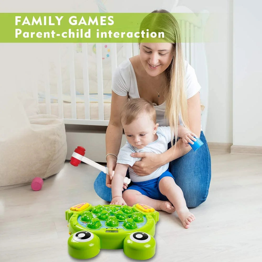Whack A Frog Interactive Early Development Toy, 2 Hammers Included G526