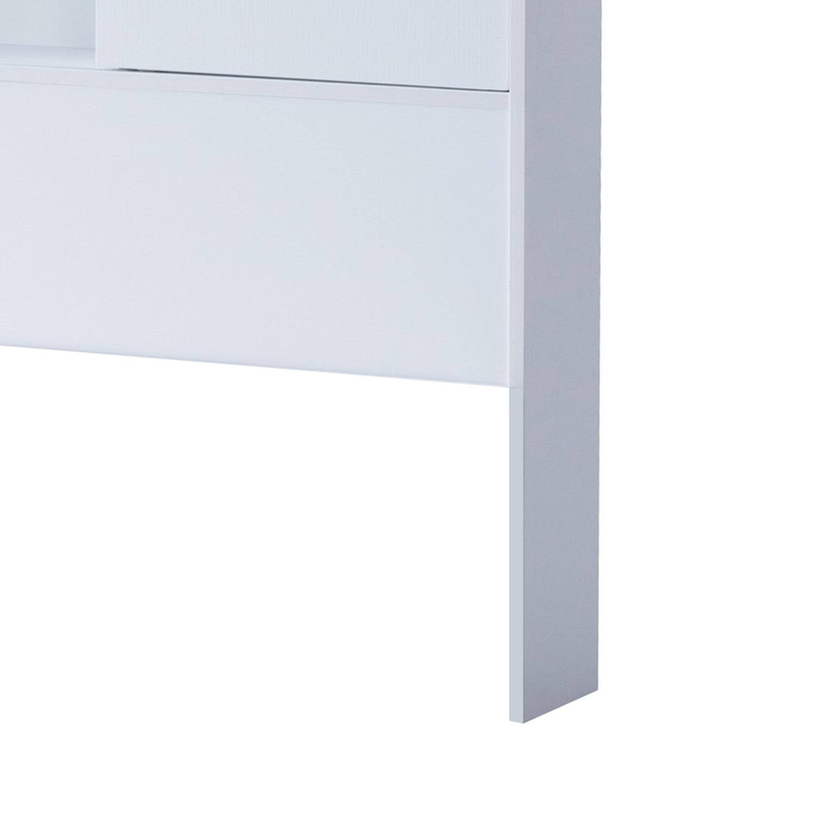 White Twin Bookcase Headboard with 2 Open Cubbies V617252