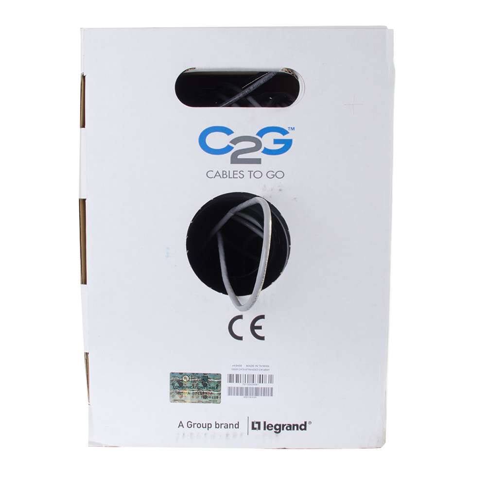 1000ft Cat6 Bulk Ethernet Cable Gray W11554