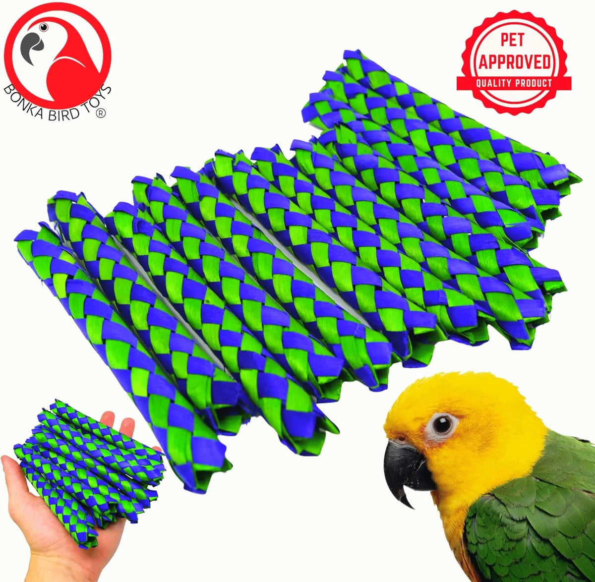 12 Finger Traps (5.50" X 0.75") Foot Talon Craft Part Cage Toy for Conure, African Grey, Pionus, and Similar (Green) L379